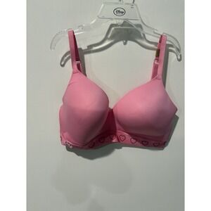 Victoria's Secret Pink  Rhinestone Heart Lightly Lined Bra Size Size 38DD -NWT